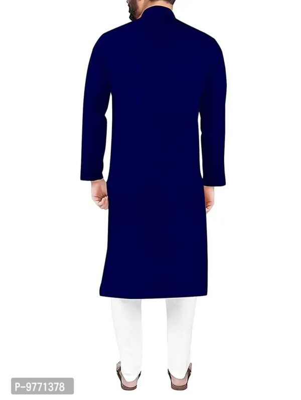 Fshway Men's Cotton Regular Kurta (Men's Ethnic Single Kurta_Dark Blue_L)