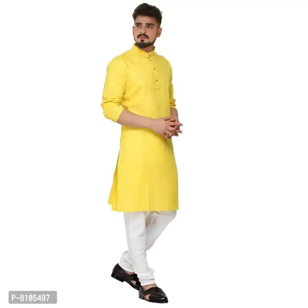 Seawind Men's Cotton Straight Kurta Pyjama Set (S (32), YELLOW)