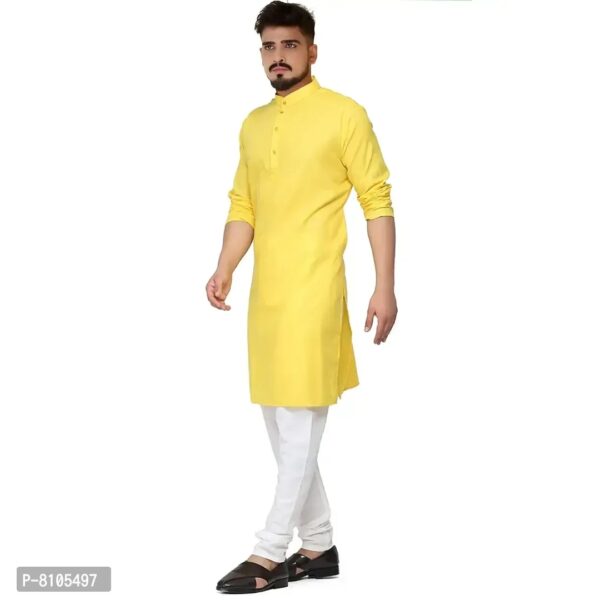 Seawind Men's Cotton Straight Kurta Pyjama Set (S (32), YELLOW)