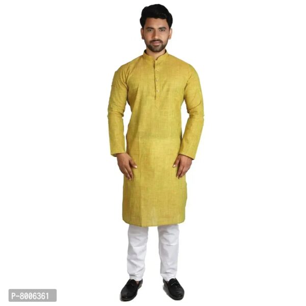 RIGAL Men's Cotton Slub Design Kurta Pyjama Set