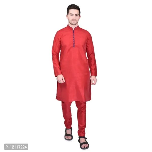 Reliable Red Silk Kurta Bottom Sets For Men