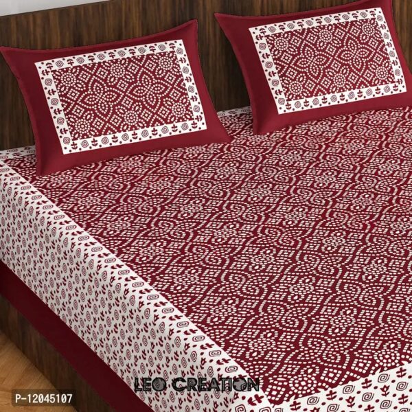 Jaipuri Pure Cotton Double Queen Bedsheet With 2 Pillow Covers