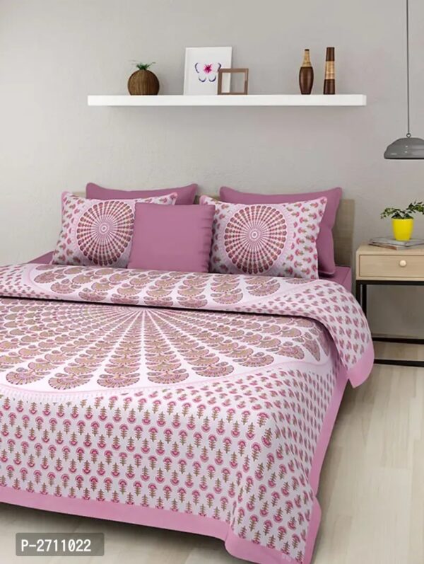 Cotton Double Bed Bedsheet With Pillow Covers