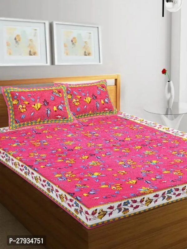 Fancy Cotton Double Printed Bedsheet With 2 Pillow Covers