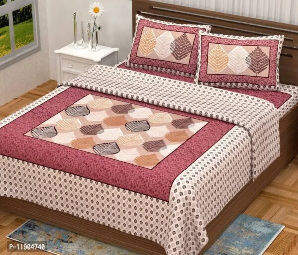 Jaipuri Pure Cotton Double Queen Bedsheet With 2 Pillow Covers