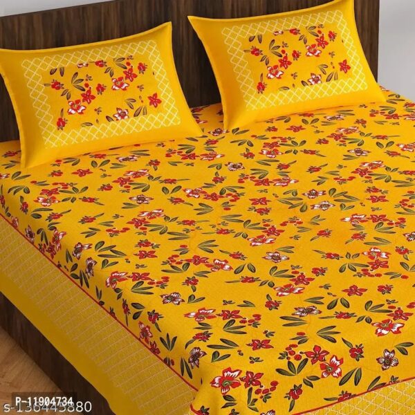 Jaipuri Pure Cotton Double Queen Bedsheet With 2 Pillow Covers