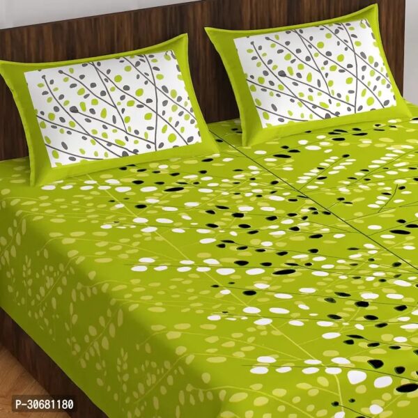 110TC Sanganeri Printed Double Bed Bedsheet,100% Pure Cotton Bedsheet for Double Bed with 2 Pillow Covers, 90Inchx100Inch